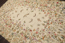 5x8 Beige, Sage, Lavender Color Hand Woven French Needlepoint Wool Traditional Oriental Rug