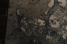 8x10 Taupe, Blue, Gray Color Hand Knotted Tibetan Bamboo Silk Modern Oriental Rug