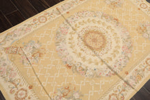 4x6 Khaki, Beige, Blush Color Hand Woven French Aubusson Wool Traditional Oriental Rug