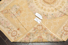 4x6 Khaki, Beige, Blush Color Hand Woven French Aubusson Wool Traditional Oriental Rug