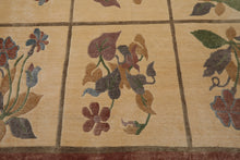 8x10 Ivory, Rust, Gray Color Hand Knotted Tibetan Wool Transitional Oriental Rug