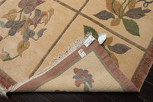 8x10 Ivory, Rust, Gray Color Hand Knotted Tibetan Wool Transitional Oriental Rug