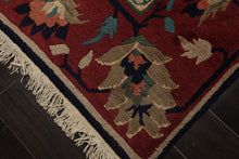8x10 Navy, Rust, Ivory Color Hand Knotted Tibetan Wool Arts & Crafts Oriental Rug