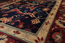 8x10 Navy, Rust, Ivory Color Hand Knotted Tibetan Wool Arts & Crafts Oriental Rug
