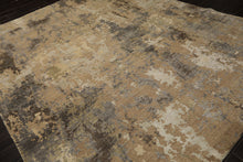 8x10 Brown, Gray, Beige Color Hand Knotted Sherpa Wool & Bamboo Silk Modern Oriental Rug