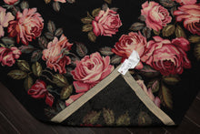 9x12 Black, Pink, Green Color Hand Woven French Aubusson Needlepoint  Wool Traditional Oriental Rug