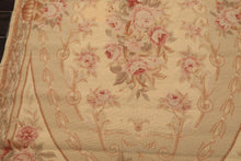 4x6 Beige, Brown, Tan Color Hand Woven French Needlepoint Wool Traditional Oriental Rug