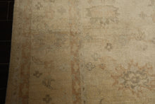 9x12 Beige, Tan, Gray Color Hand Knotted Oushak Wool Traditional Oriental Rug