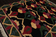 8x10 Black, Green, Lavender Color Hand Knotted Tibetan Wool Arts & Crafts Oriental Rug