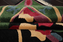 8x10 Black, Green, Lavender Color Hand Knotted Tibetan Wool Arts & Crafts Oriental Rug