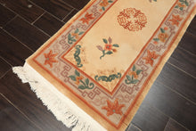 2x4 Ivory, Taupe, Brown Color Hand Knotted Chinese Art Deco Wool Traditional Oriental Rug