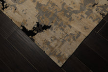 8x10 Beige, Aqua, Lime Color Hand Knotted Sherpa Wool & Bamboo Silk Modern Oriental Rug