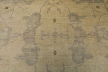 9x12 Beige, Seafoam, Brown Color Hand Knotted Oushak Wool Transitional Oriental Rug
