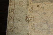 9x12 Beige, Seafoam, Brown Color Hand Knotted Oushak Wool Transitional Oriental Rug