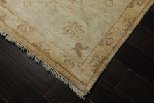 9x12 Beige, Seafoam, Brown Color Hand Knotted Oushak Wool Transitional Oriental Rug