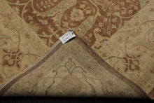 9x12 Brown, Beige, Aqua Color Hand Knotted Peshawar Wool Transitional Oriental Rug