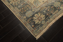 9x12 Beige, Gray, Aqua Color Hand Knotted  Wool Transitional Oriental Rug