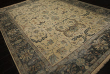 9x12 Beige, Gray, Aqua Color Hand Knotted  Wool Transitional Oriental Rug