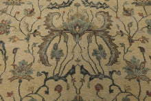 9x12 Beige, Gray, Aqua Color Hand Knotted  Wool Transitional Oriental Rug