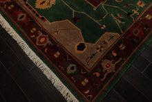 8x10 Green, Chocolate, Taupe Color Hand Knotted Tibetan Wool Arts & Crafts Oriental Rug
