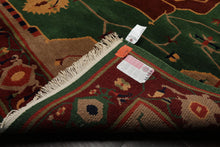 8x10 Green, Chocolate, Taupe Color Hand Knotted Tibetan Wool Arts & Crafts Oriental Rug