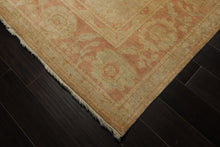 8x10 Beige, Rose, Gray Color Hand Knotted Oushak Wool Traditional Oriental Rug