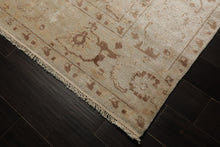 9x12 Beige, Brown, Peach Color Hand Knotted Oushak Bamboo Silk Traditional Oriental Rug