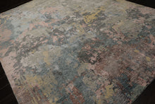 8x10 Beige, Blue, Rose Color Hand Knotted Sherpa Wool & Bamboo Silk Modern Oriental Rug