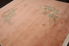 8x10 Rose, Aqua, Turquoise Color Hand Knotted French Aubusson Savonnerie Wool Traditional Oriental Rug