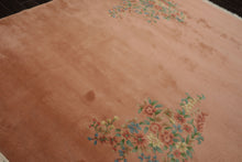 8x10 Rose, Aqua, Turquoise Color Hand Knotted French Aubusson Savonnerie Wool Traditional Oriental Rug