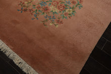 8x10 Rose, Aqua, Turquoise Color Hand Knotted French Aubusson Savonnerie Wool Traditional Oriental Rug