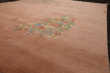 8x10 Rose, Aqua, Turquoise Color Hand Knotted French Aubusson Savonnerie Wool Traditional Oriental Rug