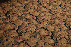 8x10 Black, Brown, Green Color Hand Woven French Aubusson Needlepoint  Wool Traditional Oriental Rug