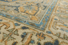 8x10 Blue, Beige, Gold Color Hand Knotted Oushak Wool Traditional Oriental Rug
