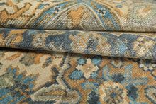 8x10 Blue, Beige, Gold Color Hand Knotted Oushak Wool Traditional Oriental Rug