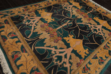 8x10 Turquoise, Blue, Gold Color Hand Knotted Tibetan Wool Arts & Crafts Oriental Rug
