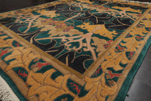 8x10 Turquoise, Blue, Gold Color Hand Knotted Tibetan Wool Arts & Crafts Oriental Rug