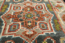 Runner Teal, Gray, Rust Color Hand Knotted Oushak Wool Traditional Oriental Rug