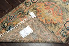 Runner Moss, Gold, Blush Color Hand Knotted Oushak Wool Traditional Oriental Rug