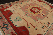 9x12 Ivory, Rose, Burnt Orange Color Hand Knotted Tibetan Wool Arts & Crafts  Oriental Rug