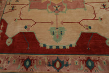 9x12 Ivory, Rose, Burnt Orange Color Hand Knotted Tibetan Wool Arts & Crafts  Oriental Rug