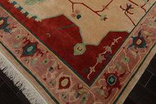 9x12 Ivory, Rose, Burnt Orange Color Hand Knotted Tibetan Wool Arts & Crafts  Oriental Rug