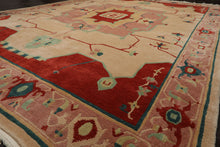 9x12 Ivory, Rose, Burnt Orange Color Hand Knotted Tibetan Wool Arts & Crafts  Oriental Rug