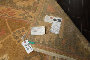 8x10 Mustard, Taupe, Ivory Color Hand Knotted Tibetan Wool Traditional Oriental Rug