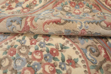 8x10 Ivory, Tan, Rose Color Hand Knotted French Aubusson Savonnerie Wool Traditional  Oriental Rug