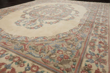 8x10 Ivory, Tan, Rose Color Hand Knotted French Aubusson Savonnerie Wool Traditional  Oriental Rug