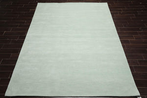 9x12 Hand Tufted Hand Made 100% Wool Modern & Contemporary Oriental Area Rug Sea Foam Color