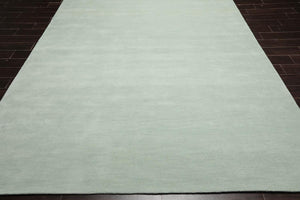 9x12 Hand Tufted Hand Made 100% Wool Modern & Contemporary Oriental Area Rug Sea Foam Color