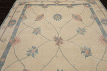 8x10 Ivory, Blue, Rose Color Hand Knotted Tibetan Wool Arts & Crafts  Oriental Rug