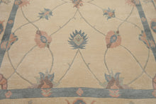8x10 Ivory, Blue, Rose Color Hand Knotted Tibetan Wool Arts & Crafts  Oriental Rug